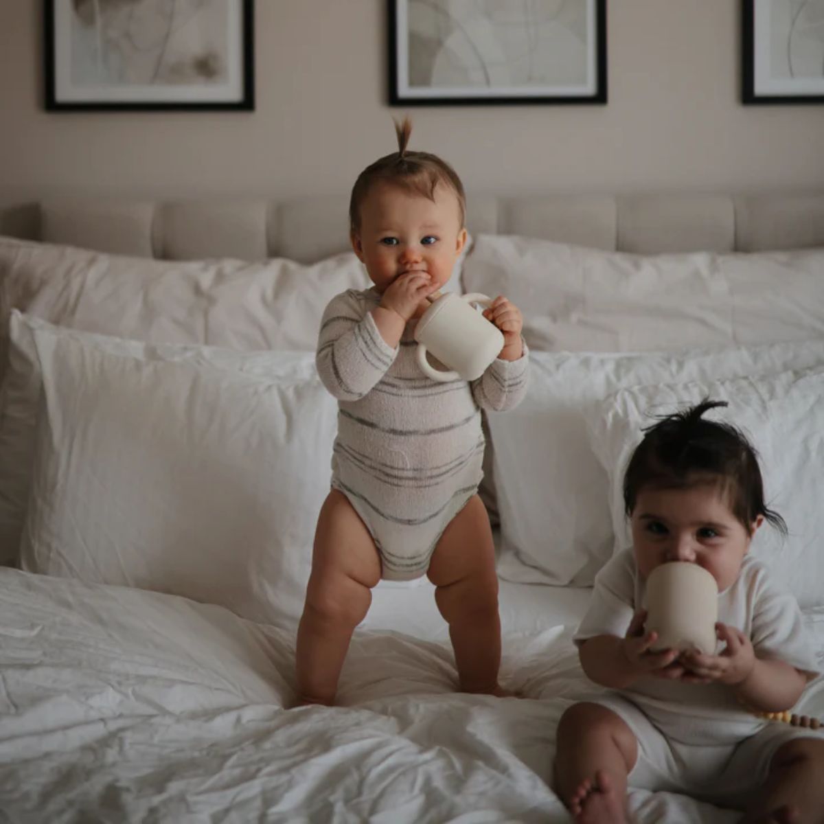Mushie Baby Sippy Cup - Shifting Sand - Encourages Independent Drinking