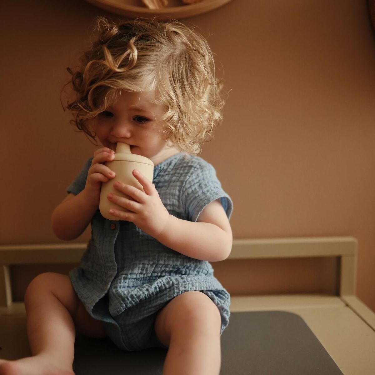 Mushie Baby Sippy Cup - Shifting Sand - Leak-Resistant & Easy to Clean