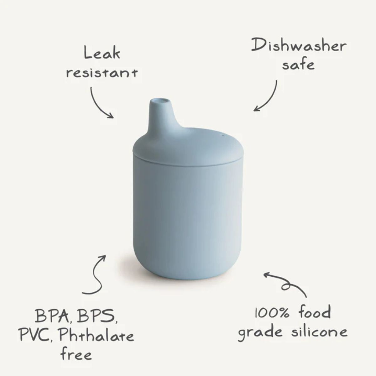 Mushie Baby Sippy Cup - Soft Lilac - Soft & Safe Silicone Construction