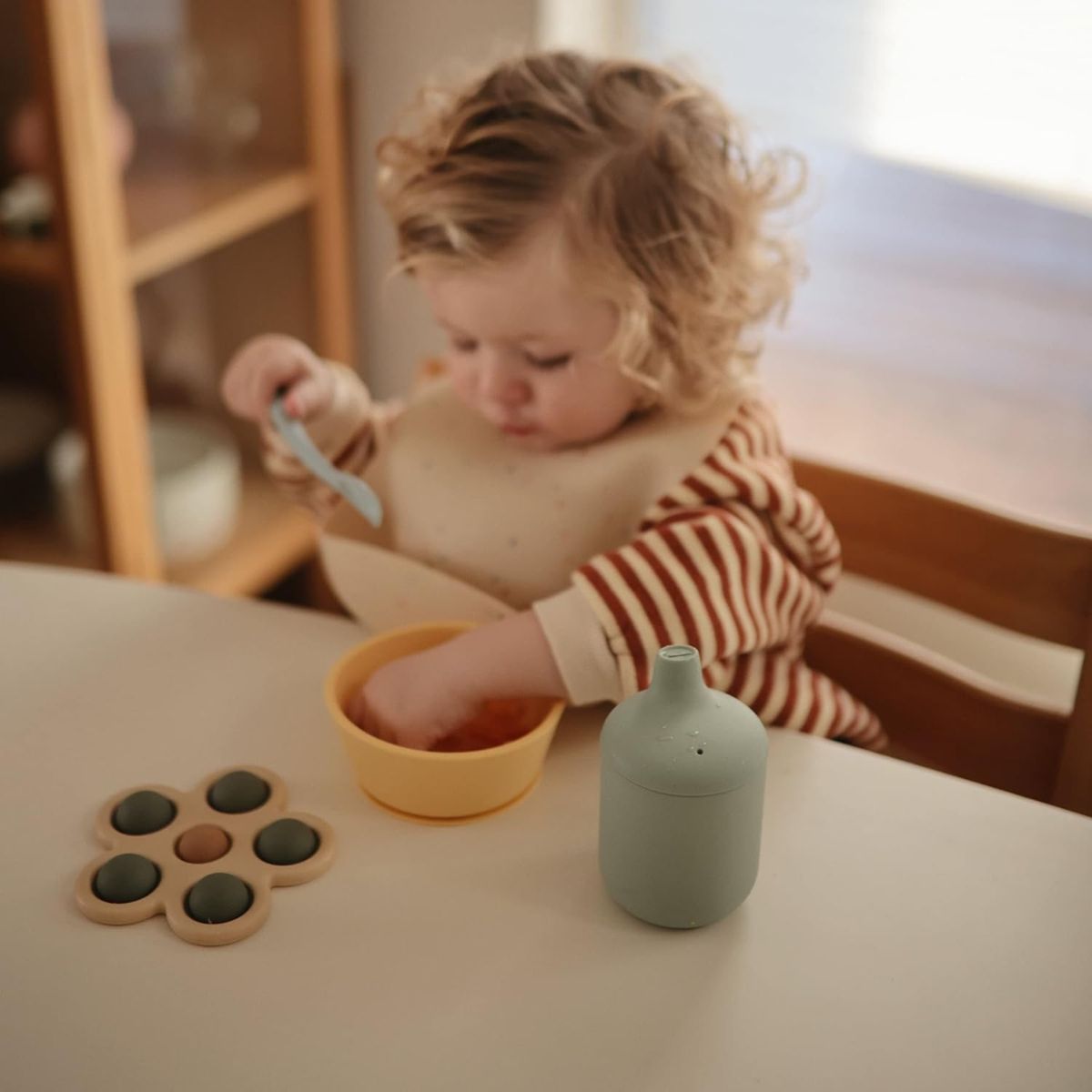 Mushie Baby Sippy Cup - Soft Lilac - Encourages Independent Drinking