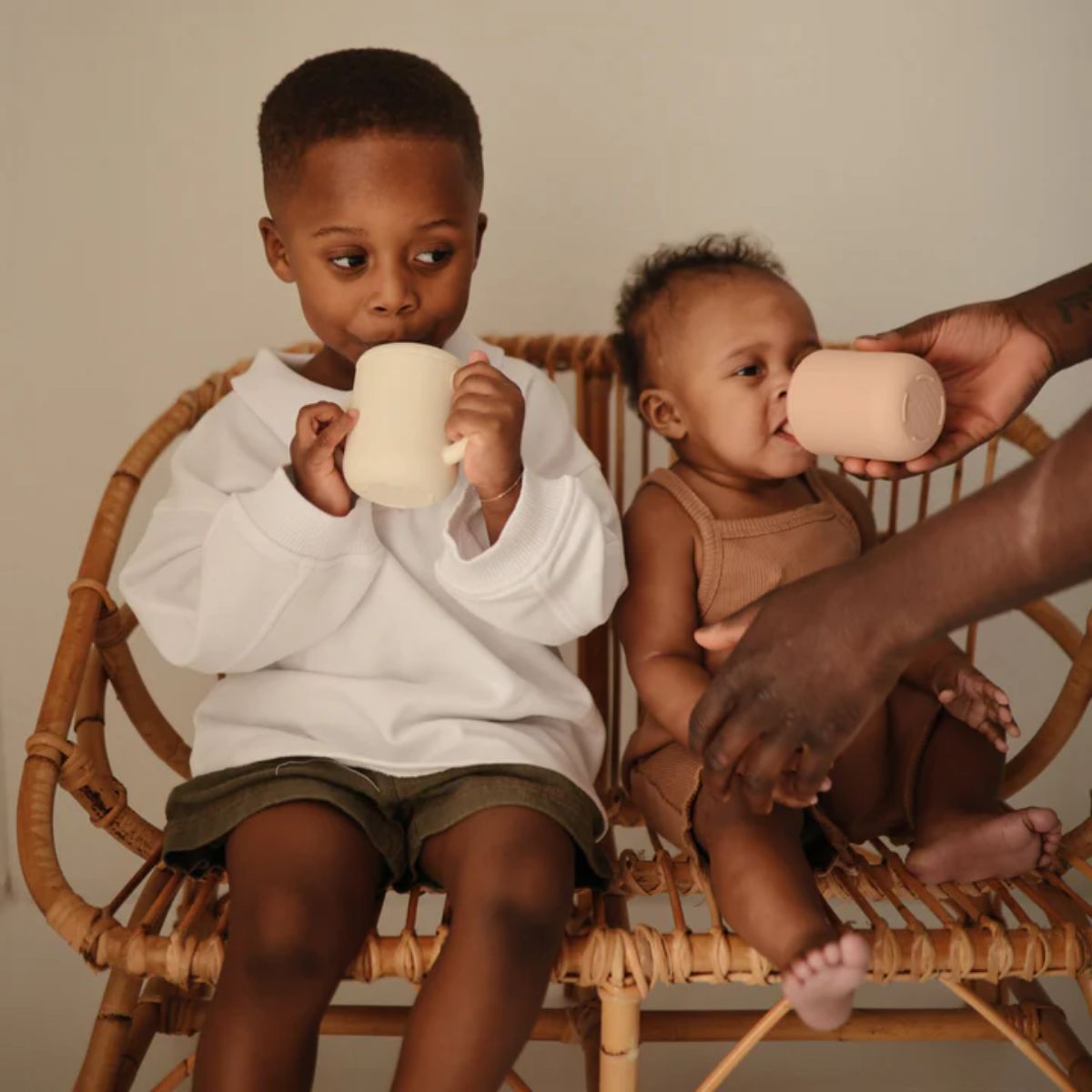 Mushie Baby Sippy Cup - Tradewinds - Easy for Little Hands to Hold
