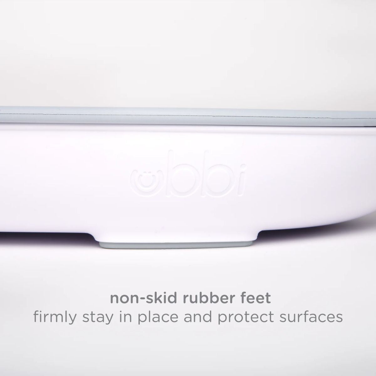 Ubbi Foam Changing Pad - Grey - Non-skid rubber feet